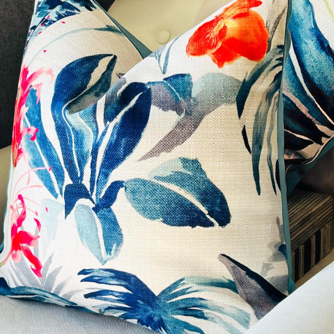 large floral pillow
