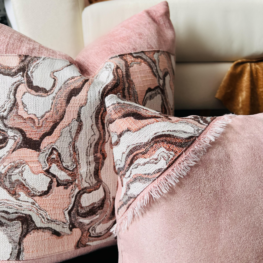 Pink suede pillow