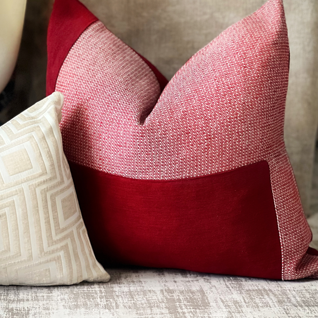 red and white decorative pillow