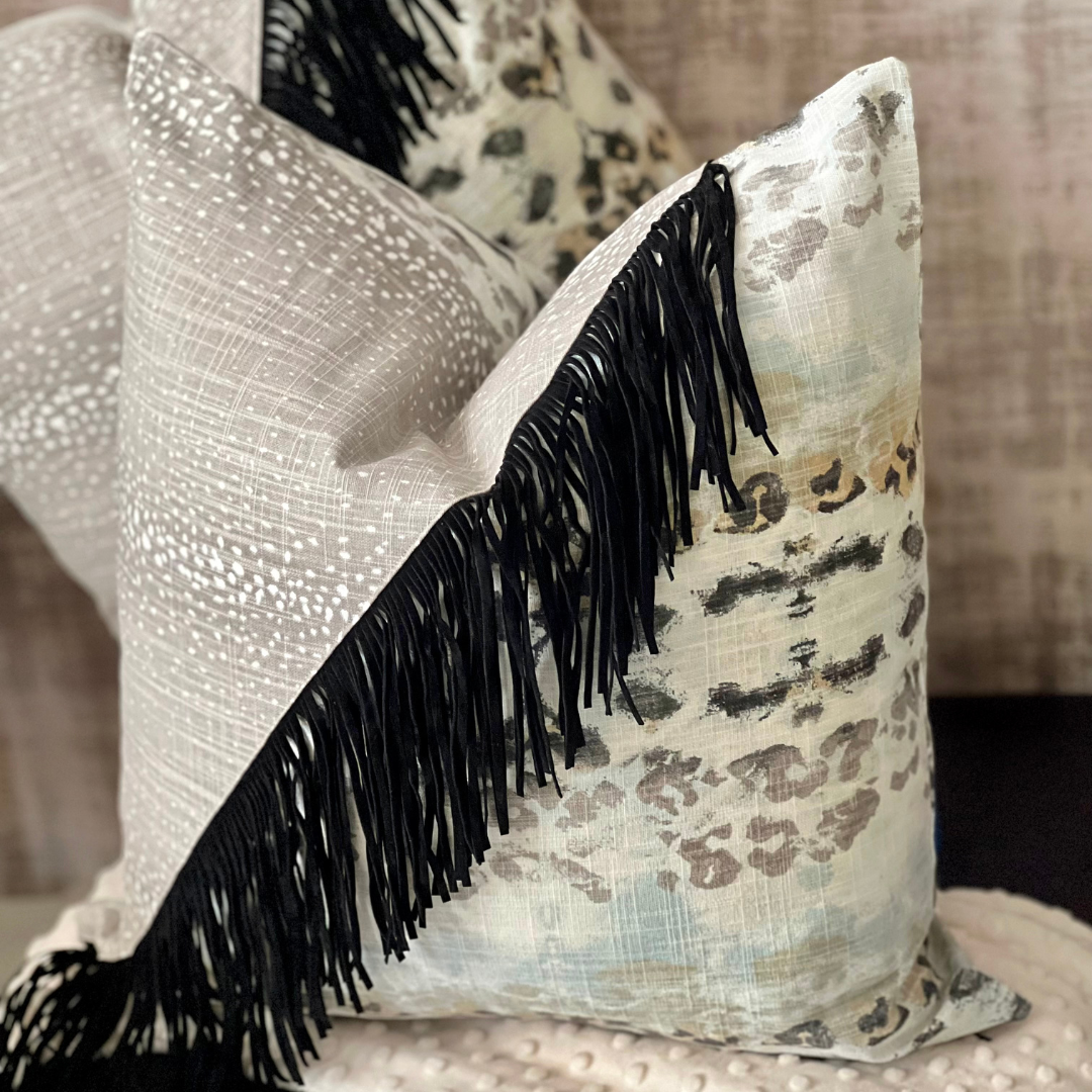 Animal Print Pillow Antelope Pillow Cover Fawn Aqua Antelope Print