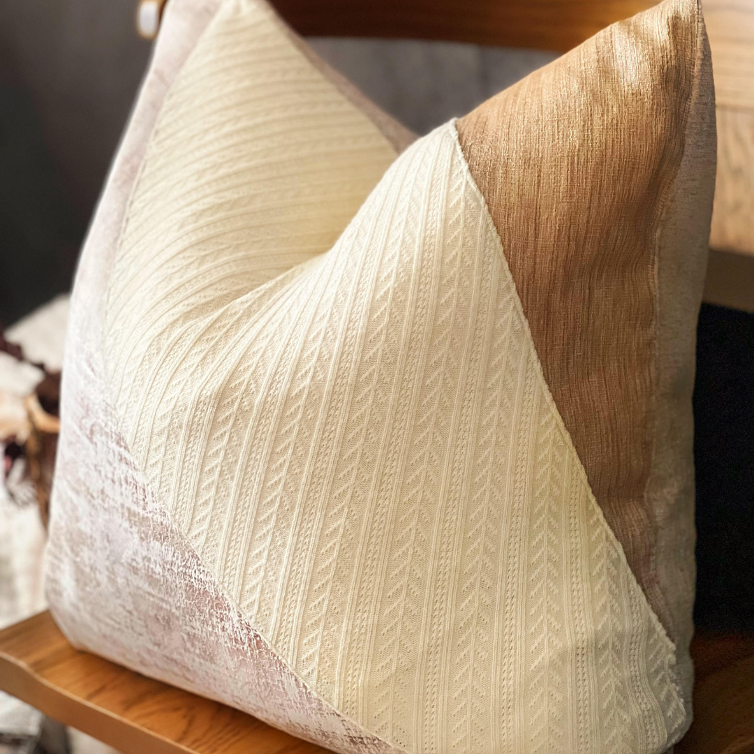 golden knit pillow