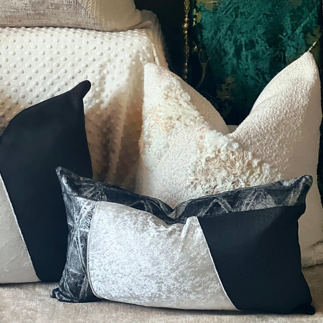 Plush white boucle pillow