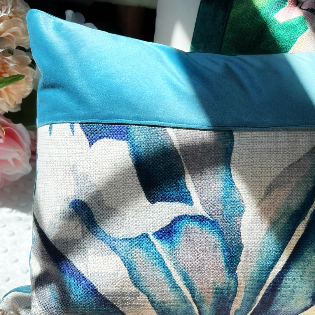 blue velvet pillow