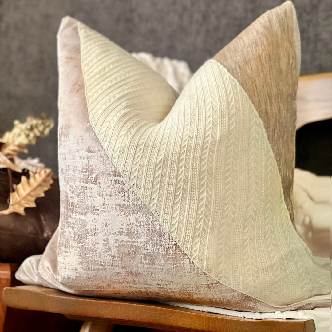 golden knit pillow