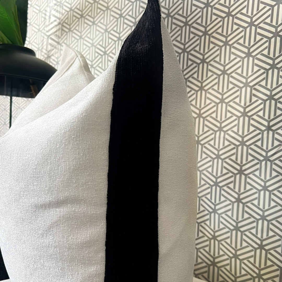 modern black and white pillow