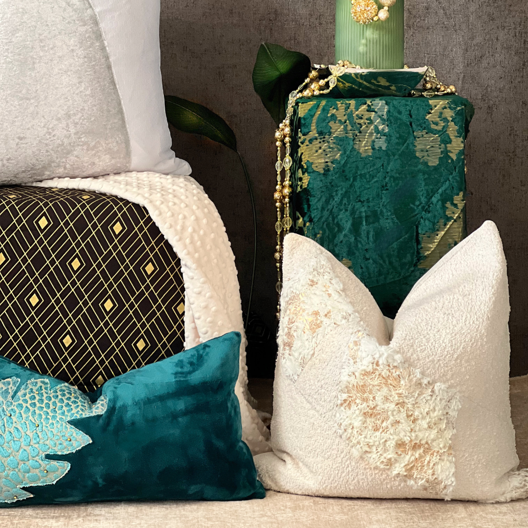 Plush white boucle pillow