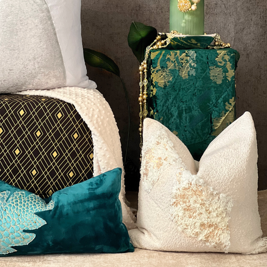 Plush white boucle pillow