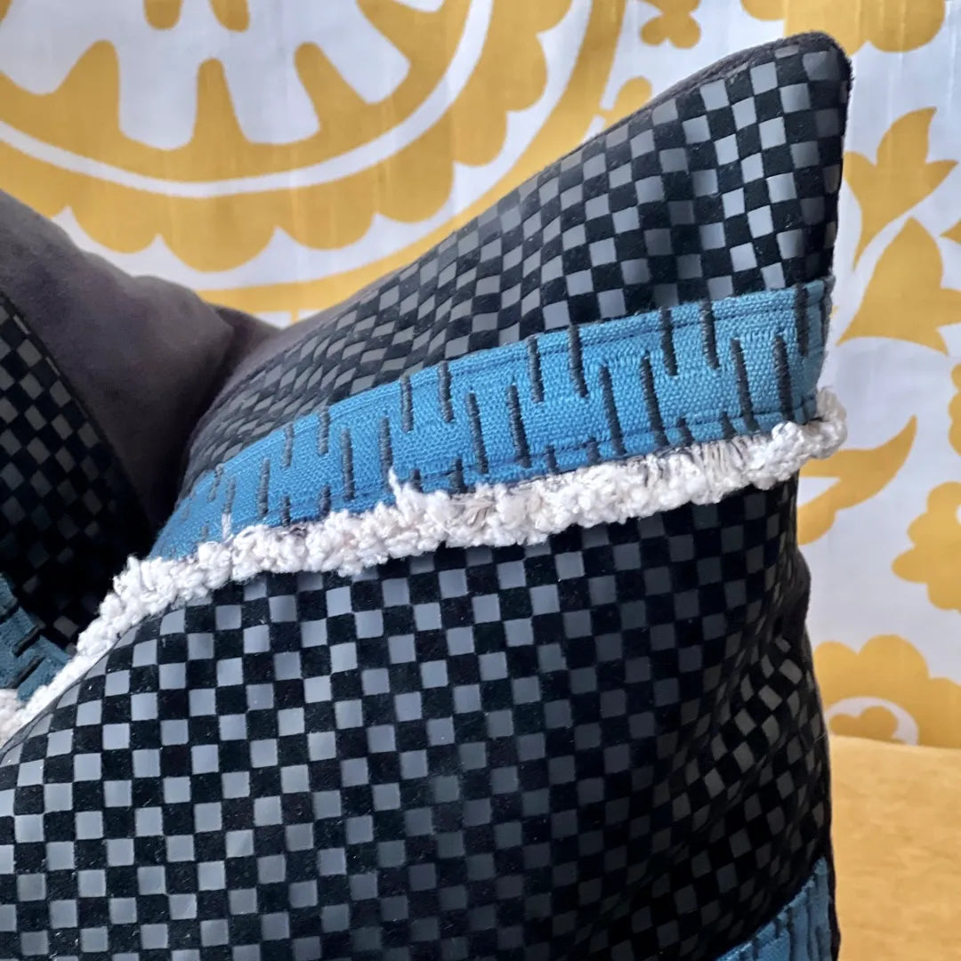black suede throw pillow