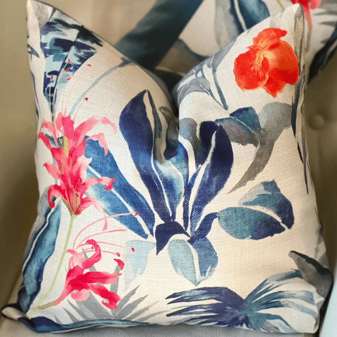 large floral pillow