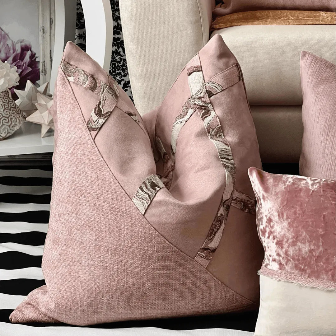 blush pink pillows