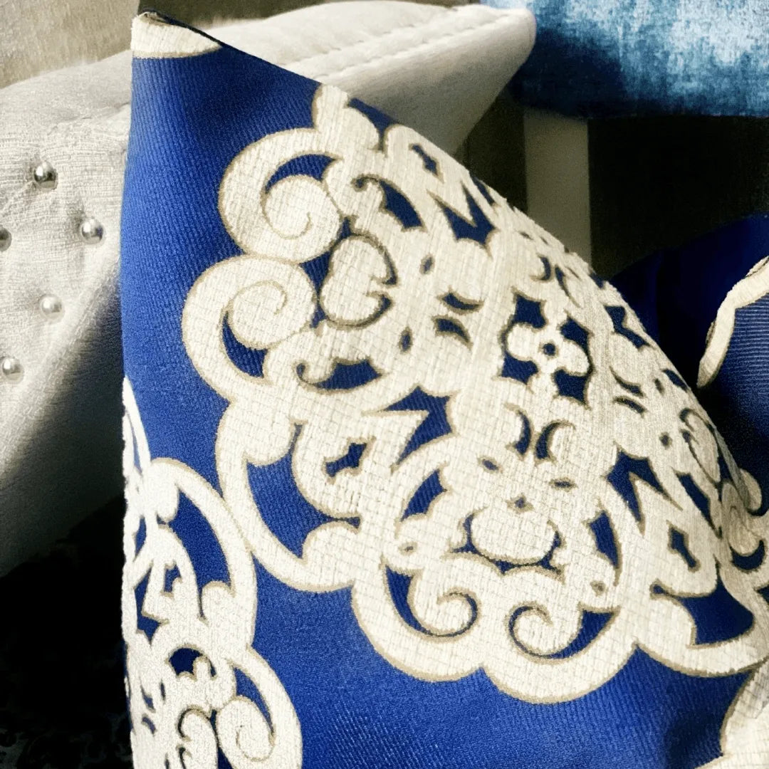 decorative blue pillow