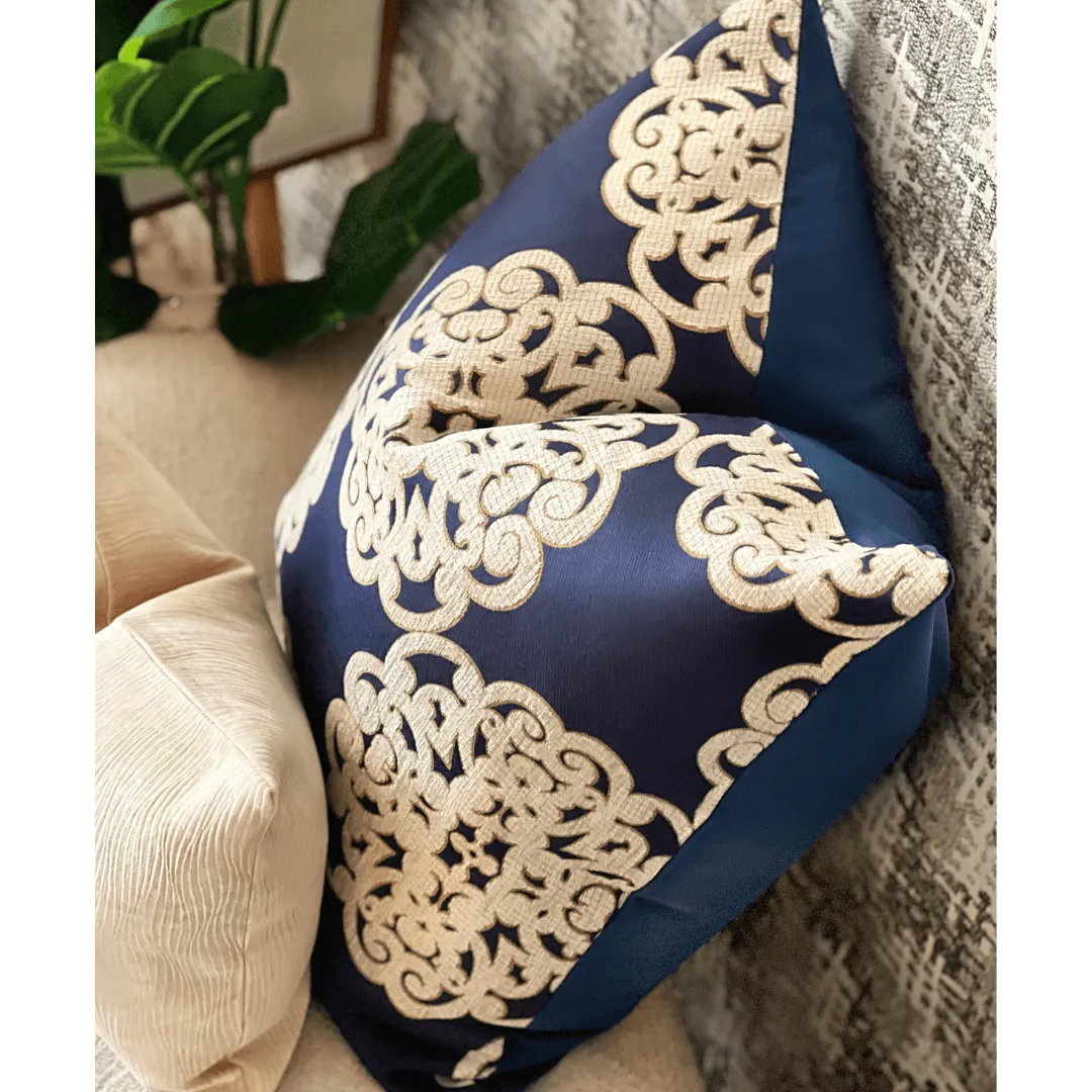 decorative blue pillow