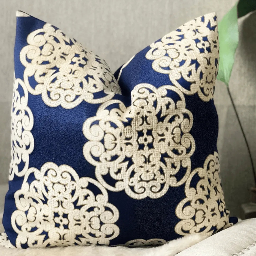 decorative blue pillow