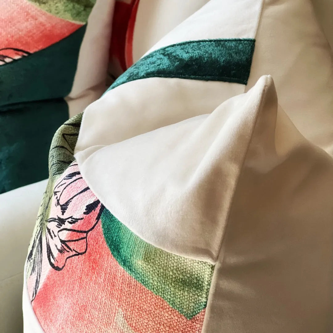 green floral decorative pillow