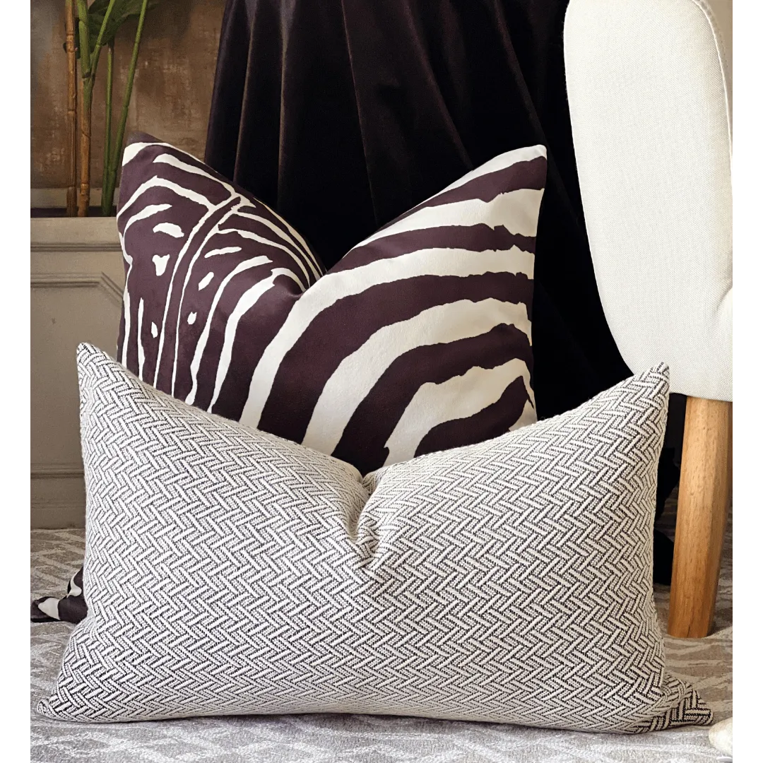 black and white pillow