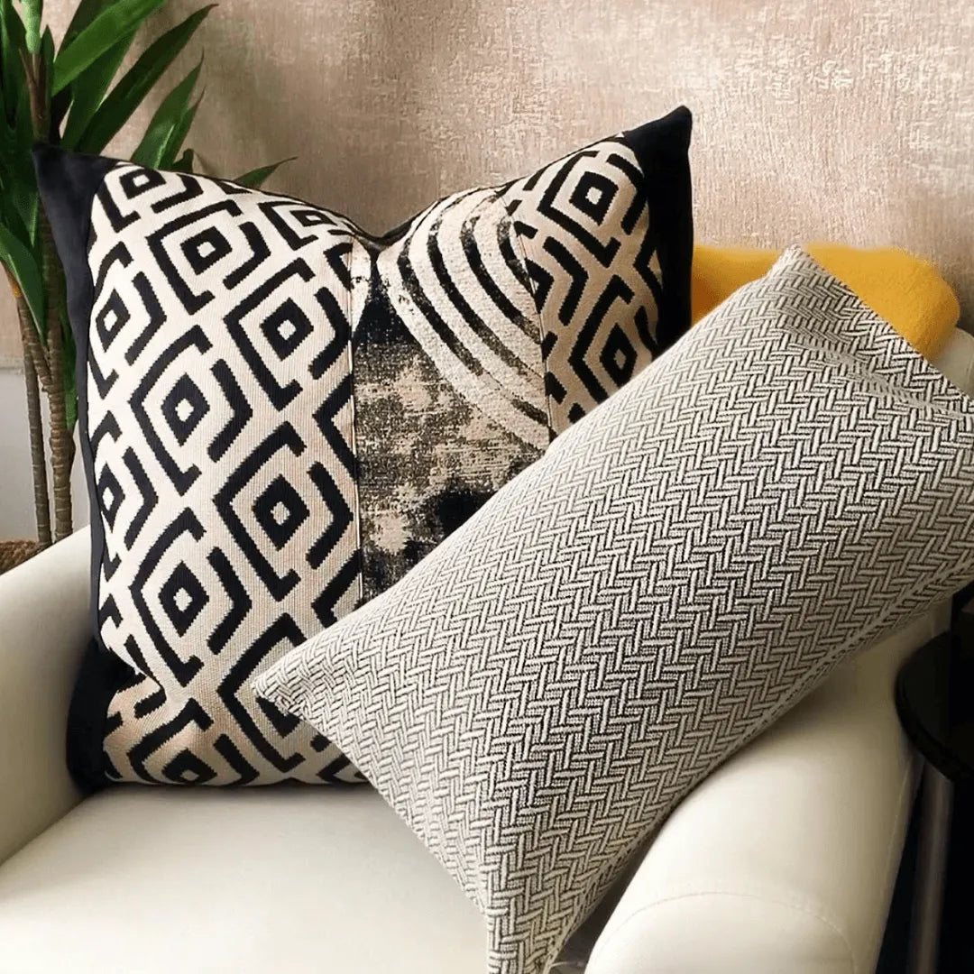 black and white pillow