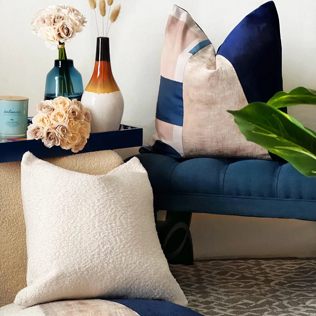 Blue Chenille pillow cover