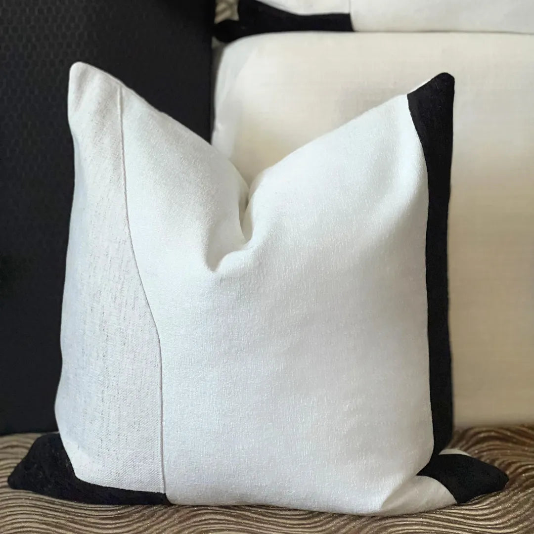 modern black and white pillow