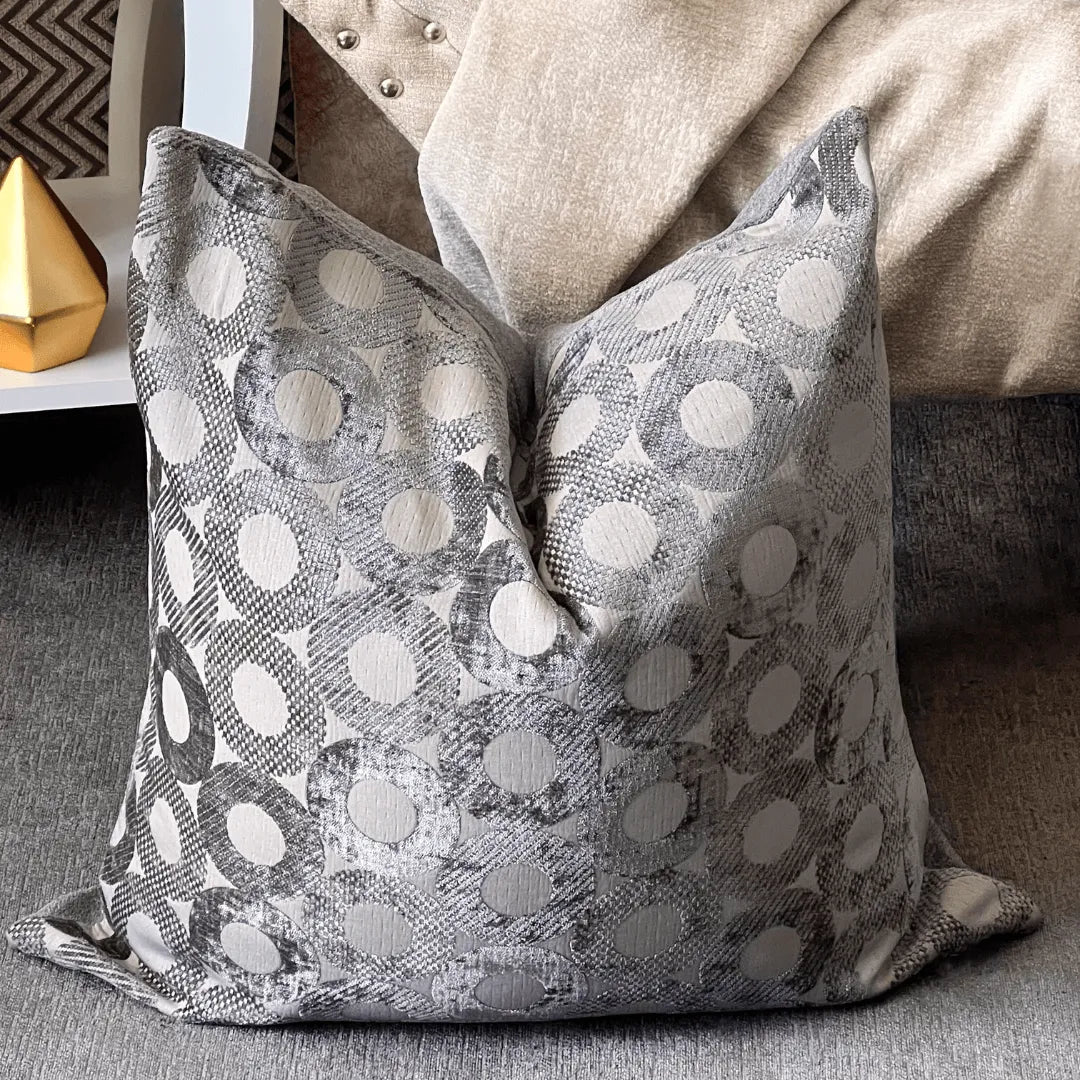 Gray contemporary decorative pillow