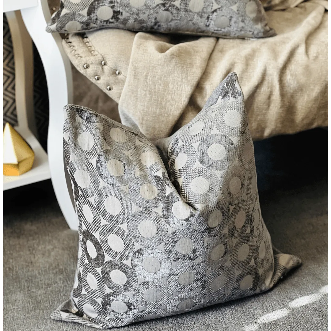 Gray contemporary decorative pillow