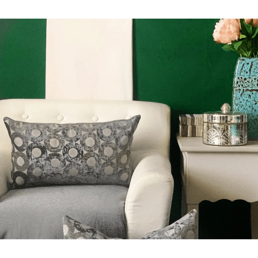Gray contemporary decorative pillow