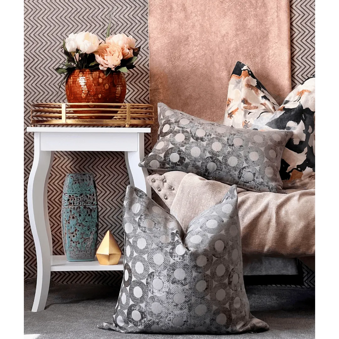 Gray contemporary decorative pillow
