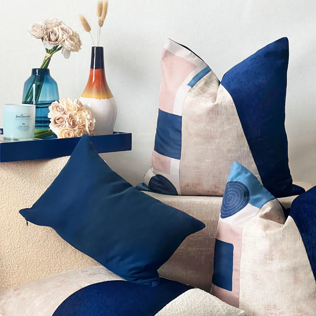 Blue Chenille pillow cover