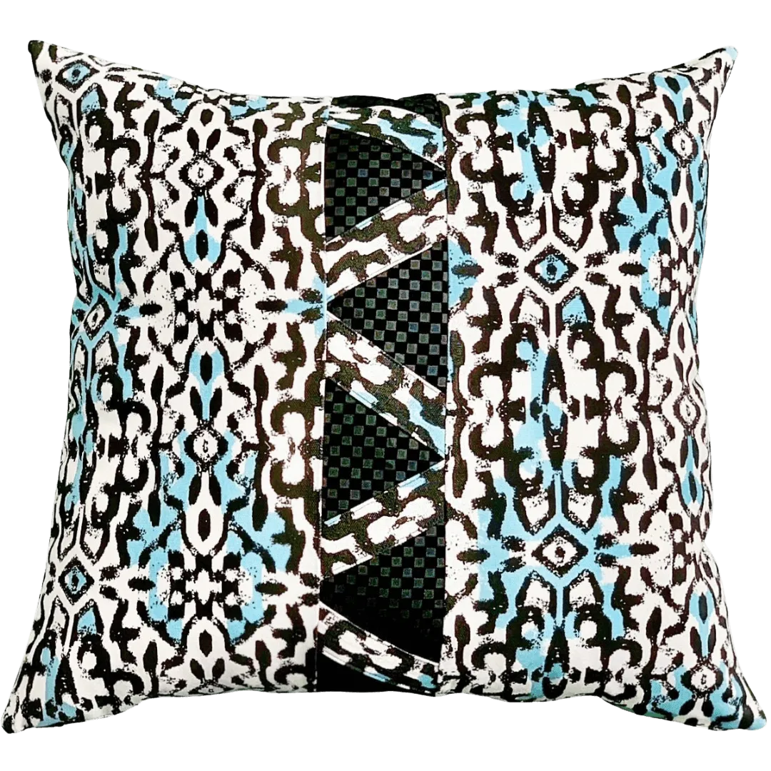 black leather pillow