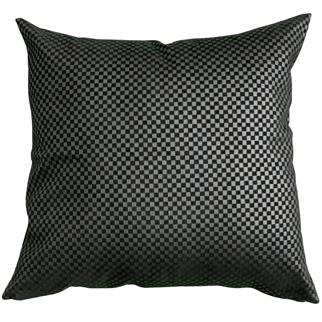 black leather pillow