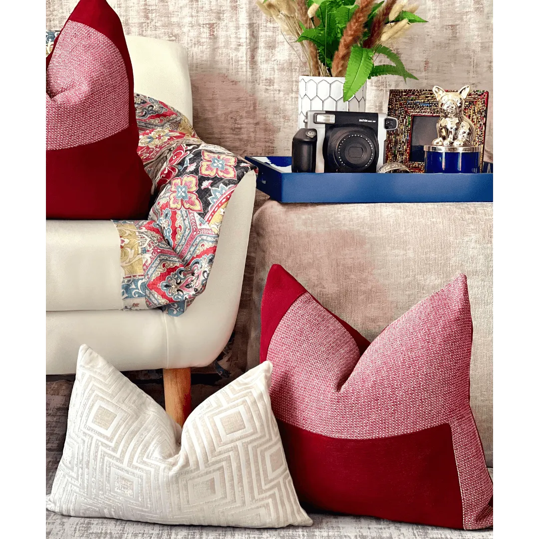 red and white decorative pillow