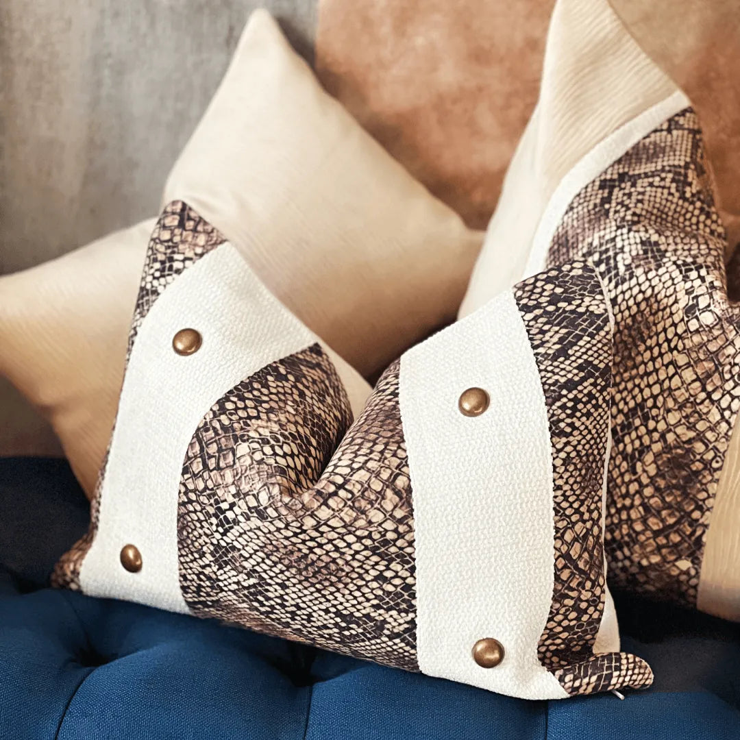 brown pillow with studs for Fall