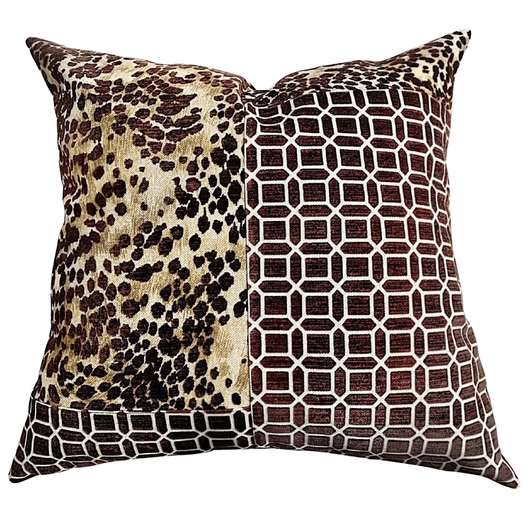 brown animal print pillow