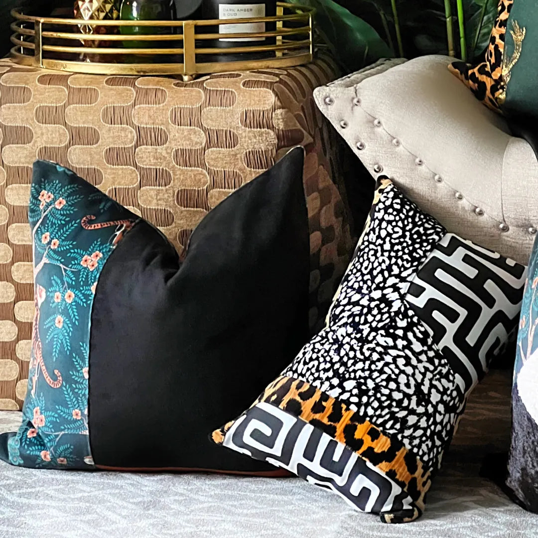Black and white animal print pillow