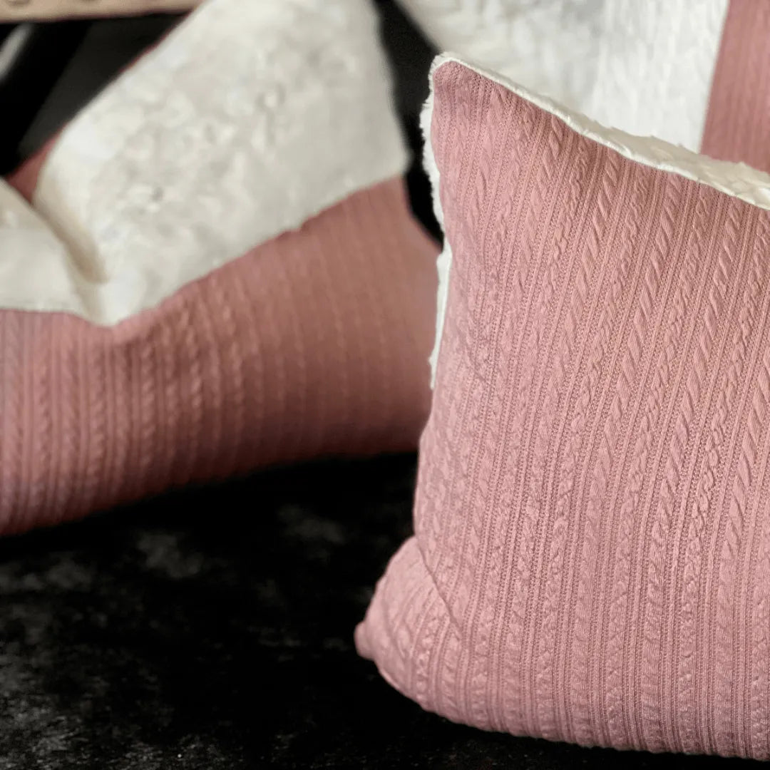 Pink and White Christmas pillow