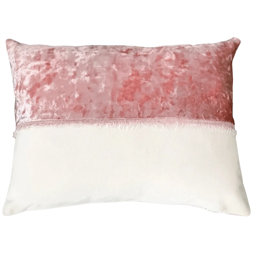 rose pink velvet pillow