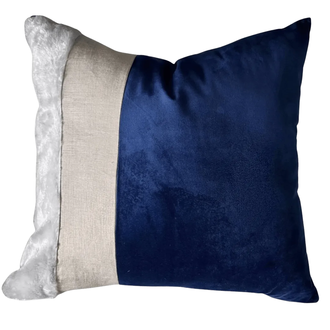 Blue and gold Holiday decorative pillow