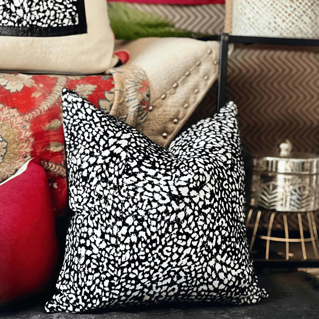 black and white dalmatian pillow