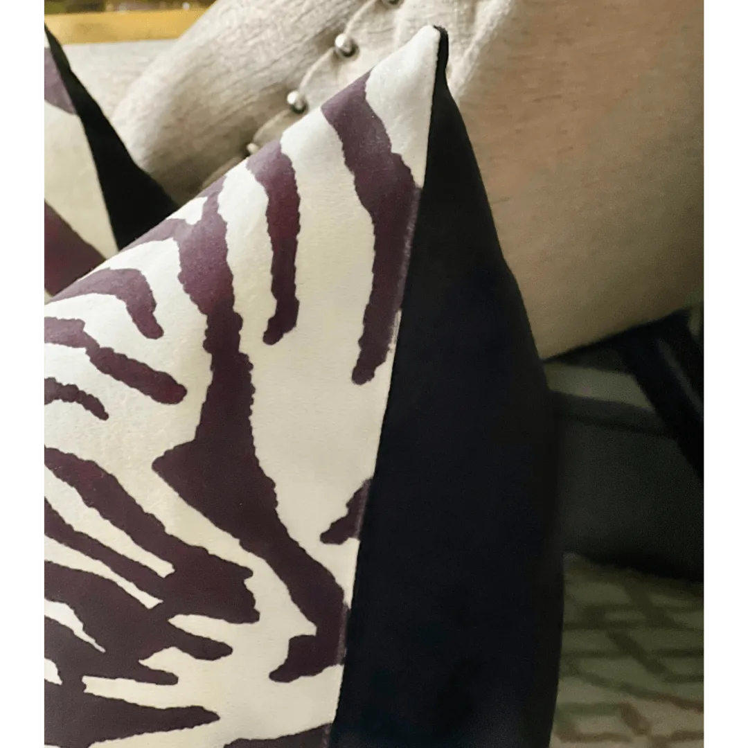 Black and white zebra print pillow