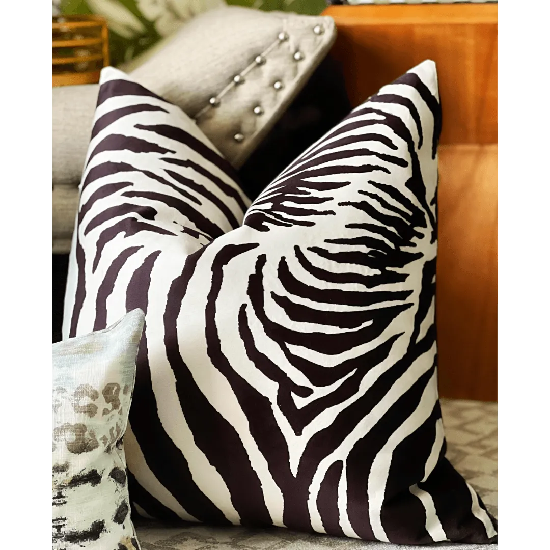 Black and white zebra print pillow