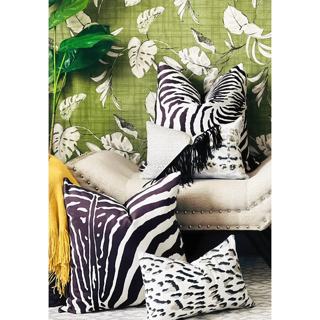 Black and white zebra print pillow