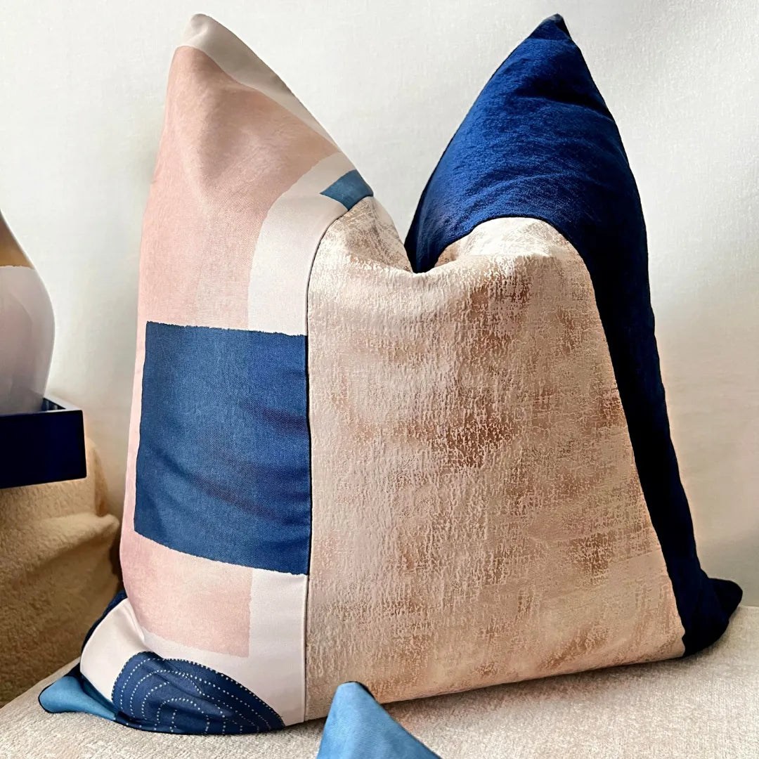 Blue Chenille pillow cover