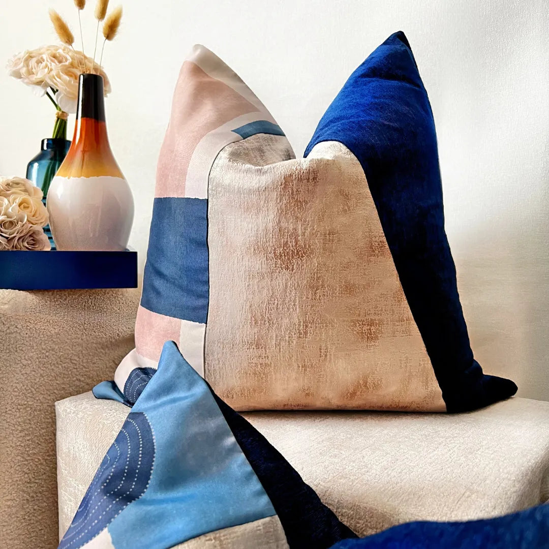 Blue Chenille pillow cover