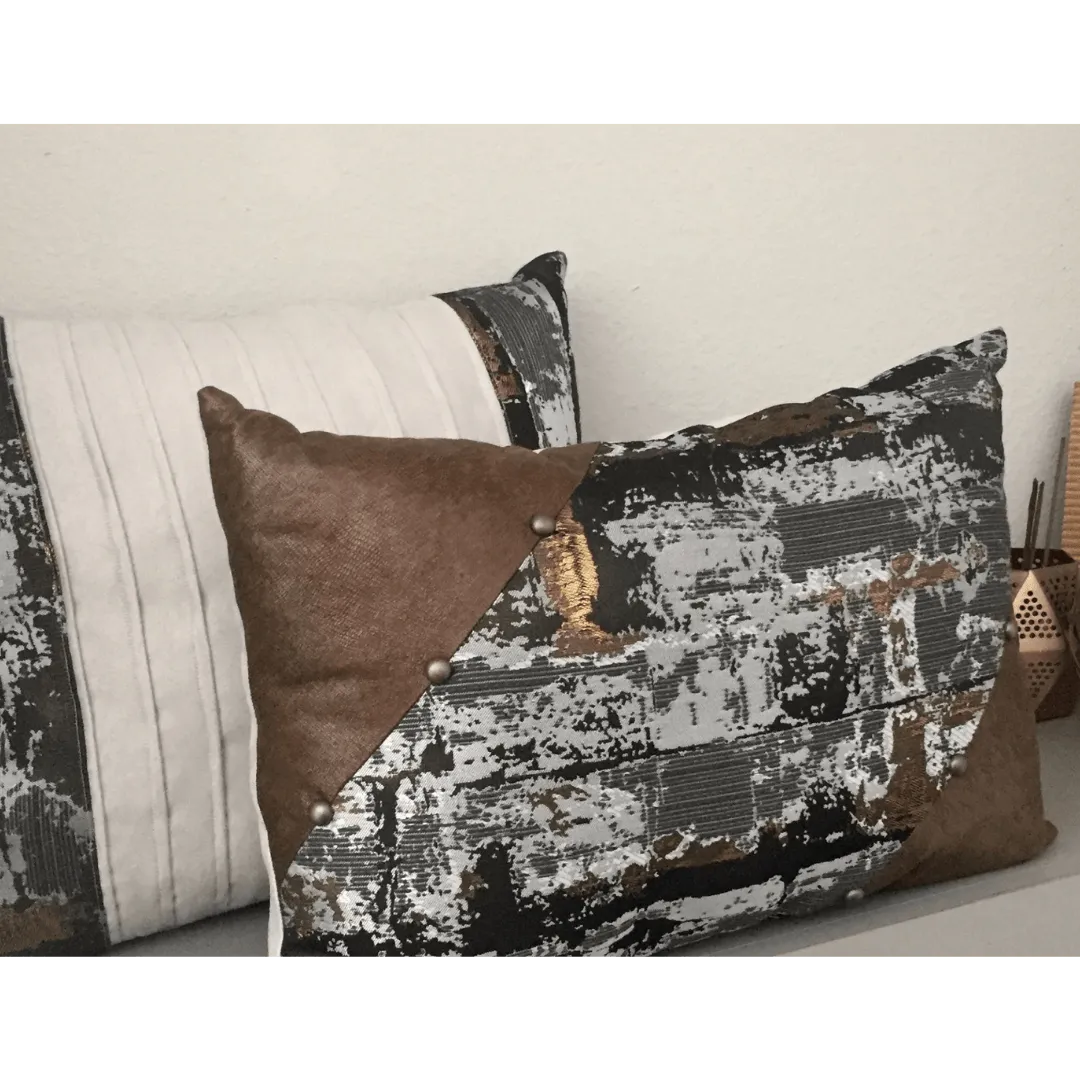 Studded Metallic lumbar pillow