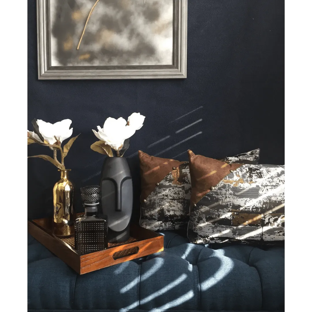 Studded Metallic lumbar pillow