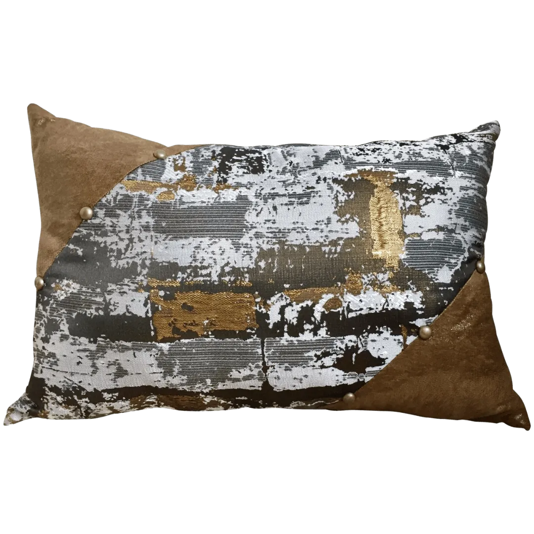 Studded Metallic lumbar pillow