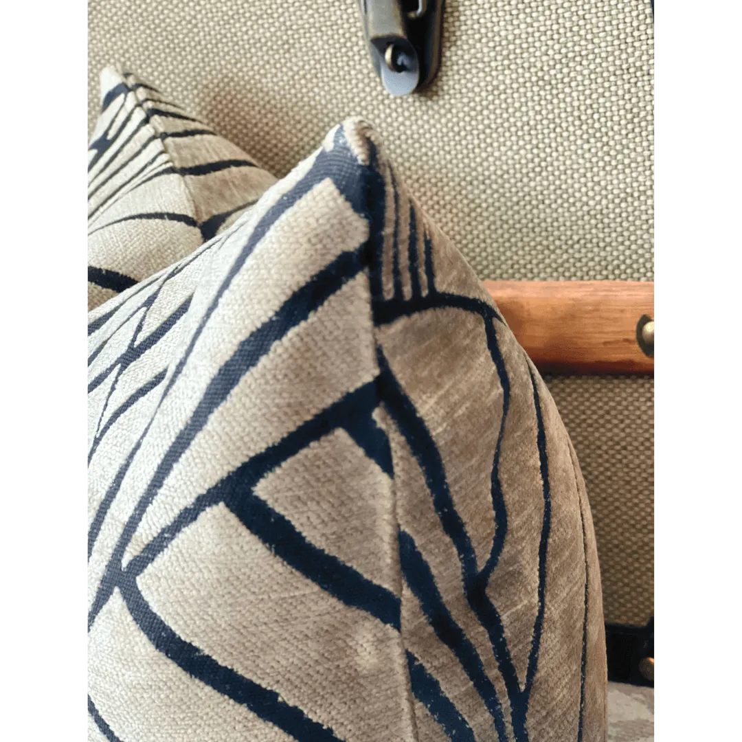 Tan and black Art Deco pillow