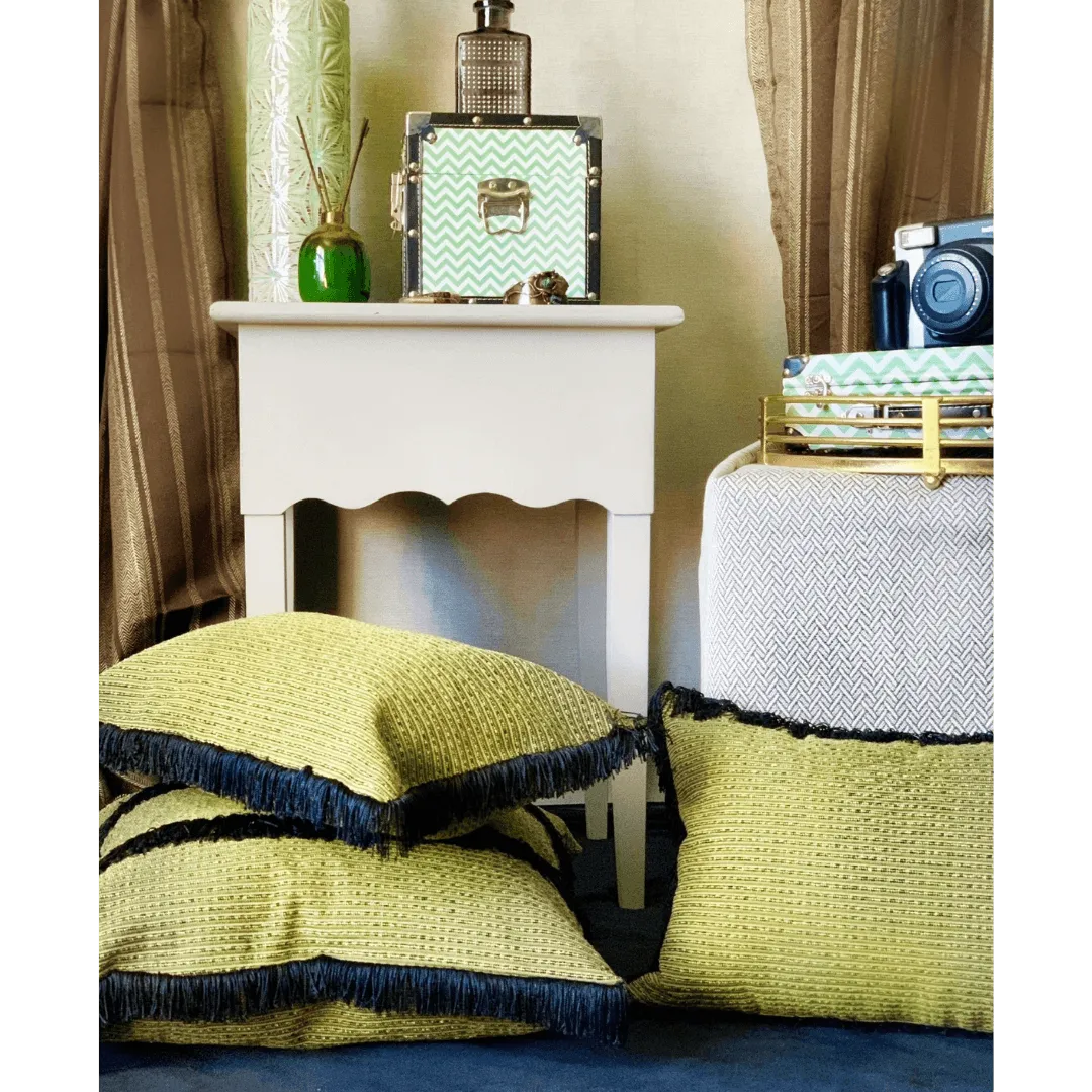 vintage fringe pillow