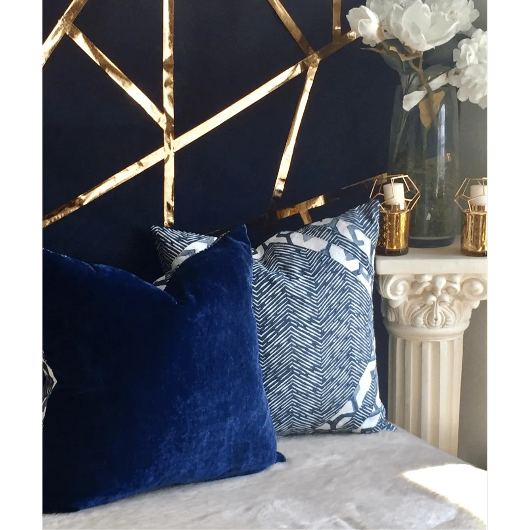 White and Blue Stripe pillow