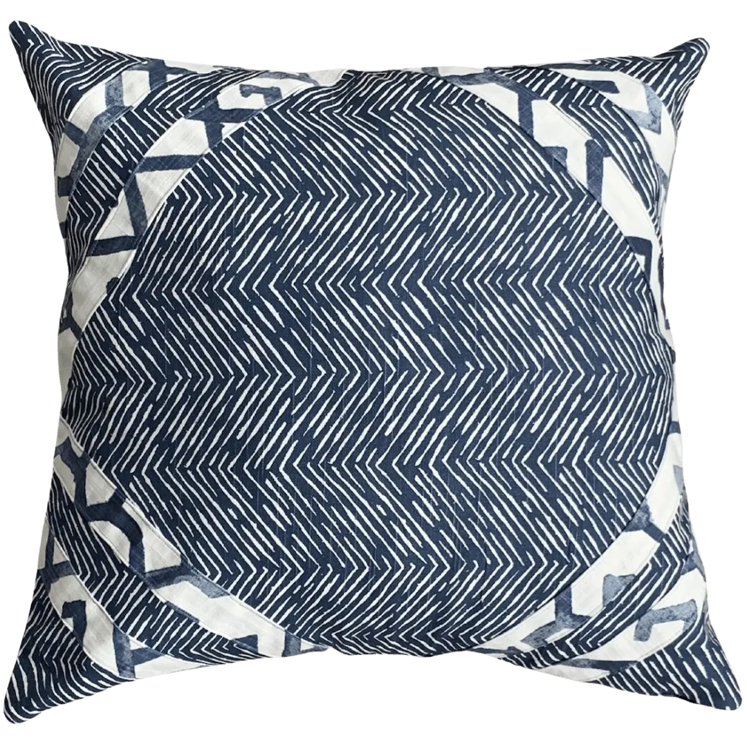 White and Blue Stripe pillow