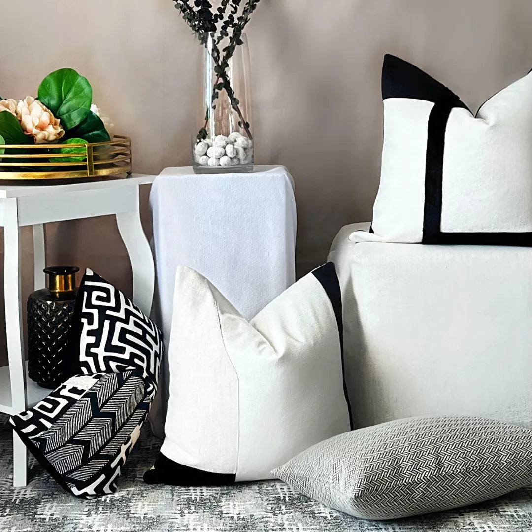 modern black and white pillow